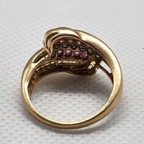 14K YELLOW GOLD TOURMALINE & DIAMOND RING SIZE 5.5 - Picture 6 of 8